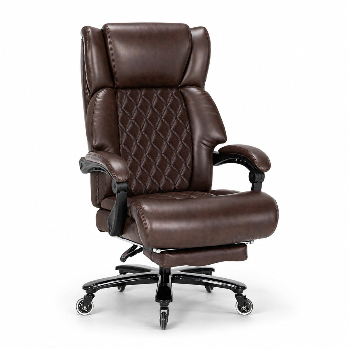 Brown Heavy Duty Reclining Executive Office Chair with Footrest Q7728
