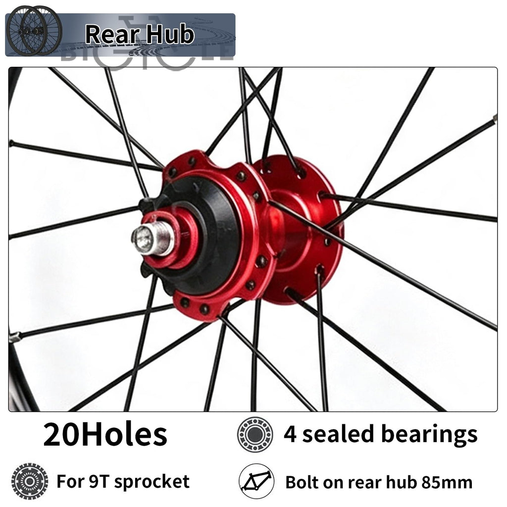 14inch 412 V-Brake Folding Bike Wheelset L7932