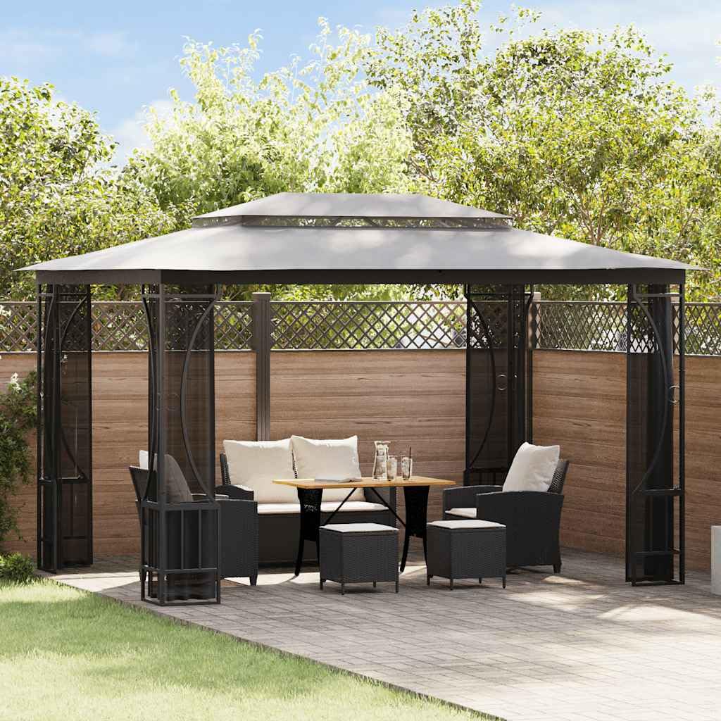 Gazebo with Nets 9.8x13.1x8.7 ft Anthracite G2531