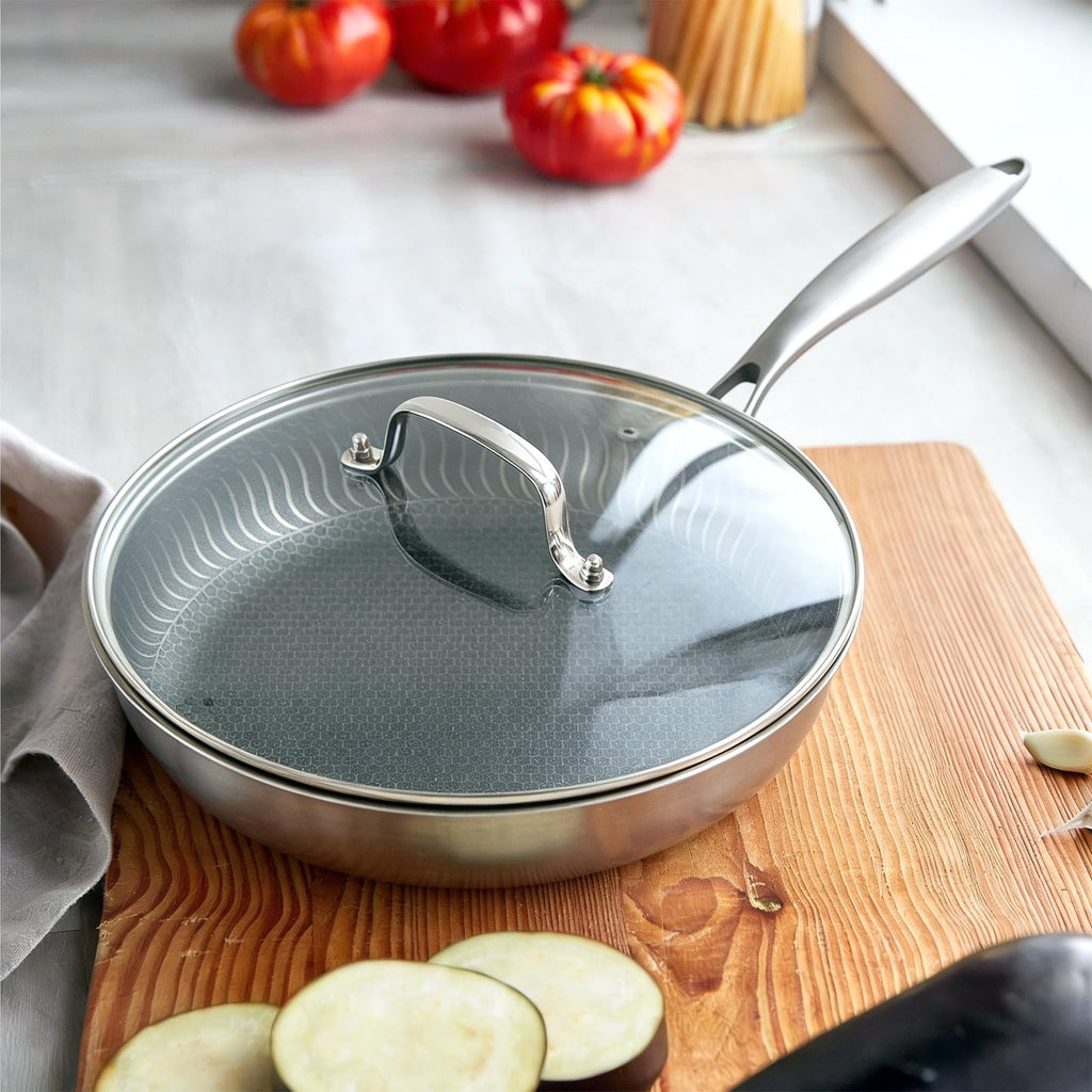 11 IN Glass Lid with Stainless Steel Handle W510758