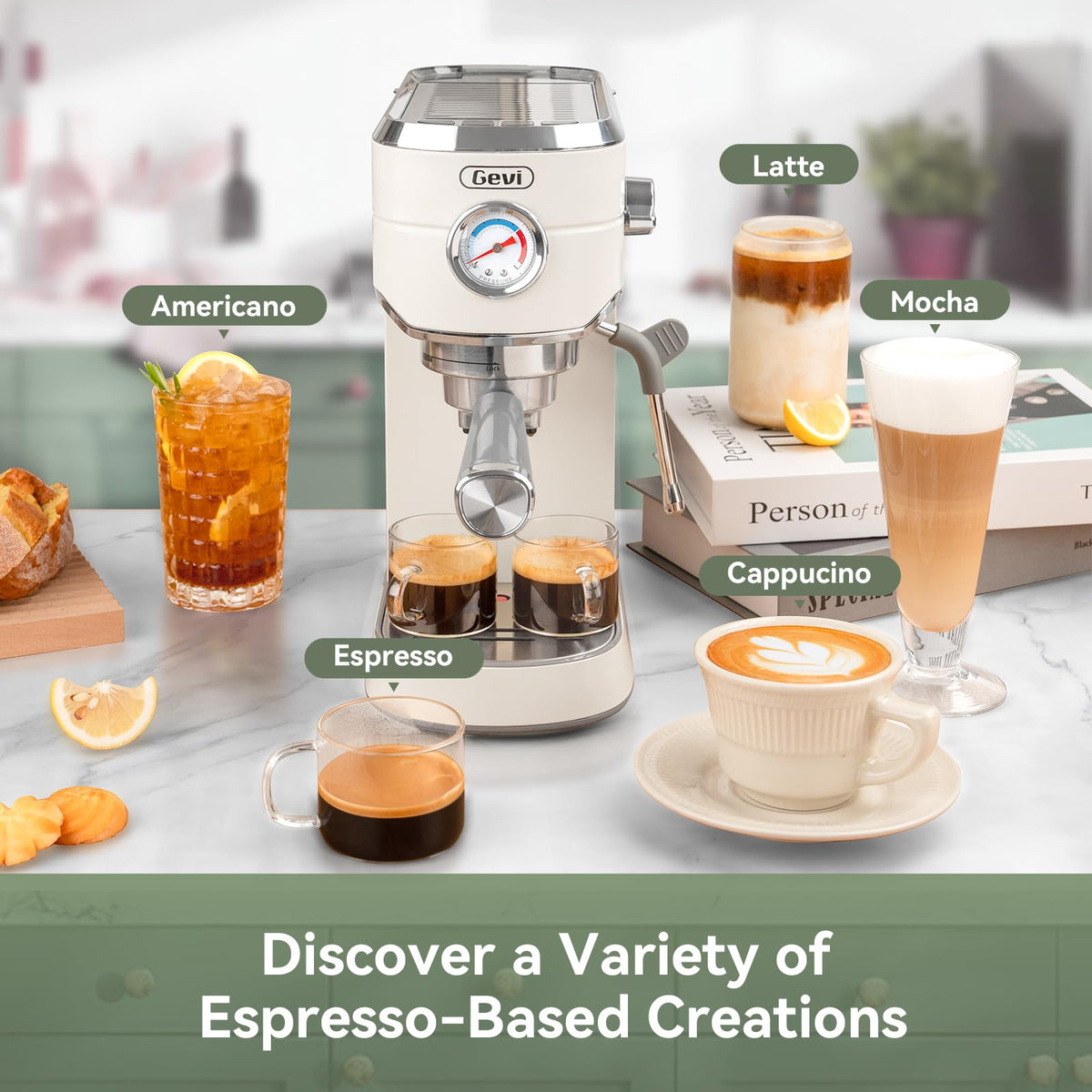 20 Bar Espresso Machine with Conical Burr Coffee Grinder Y151