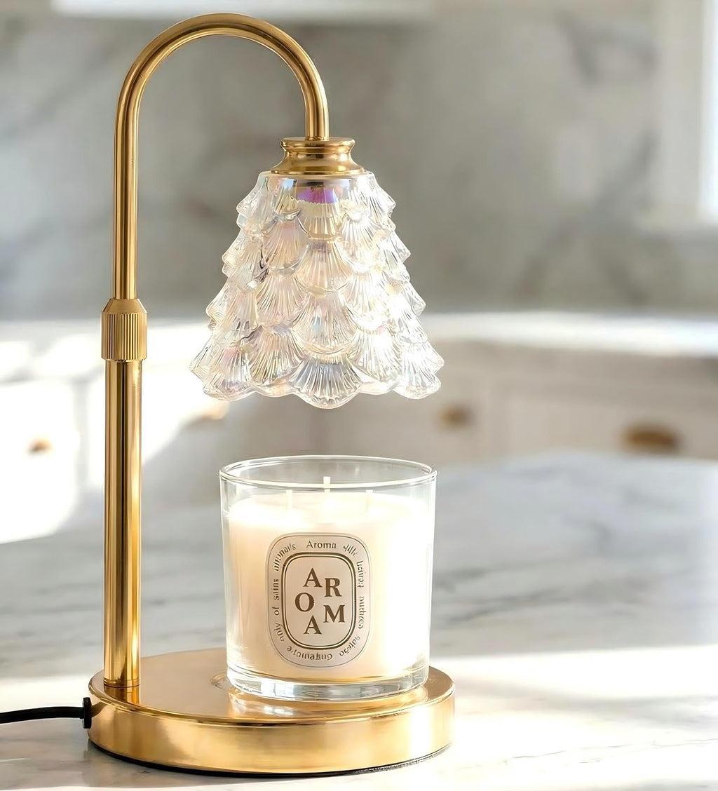 Candle Warmer Lamp with Timer & Dimmer, Adjustable Height, Gold Q45399