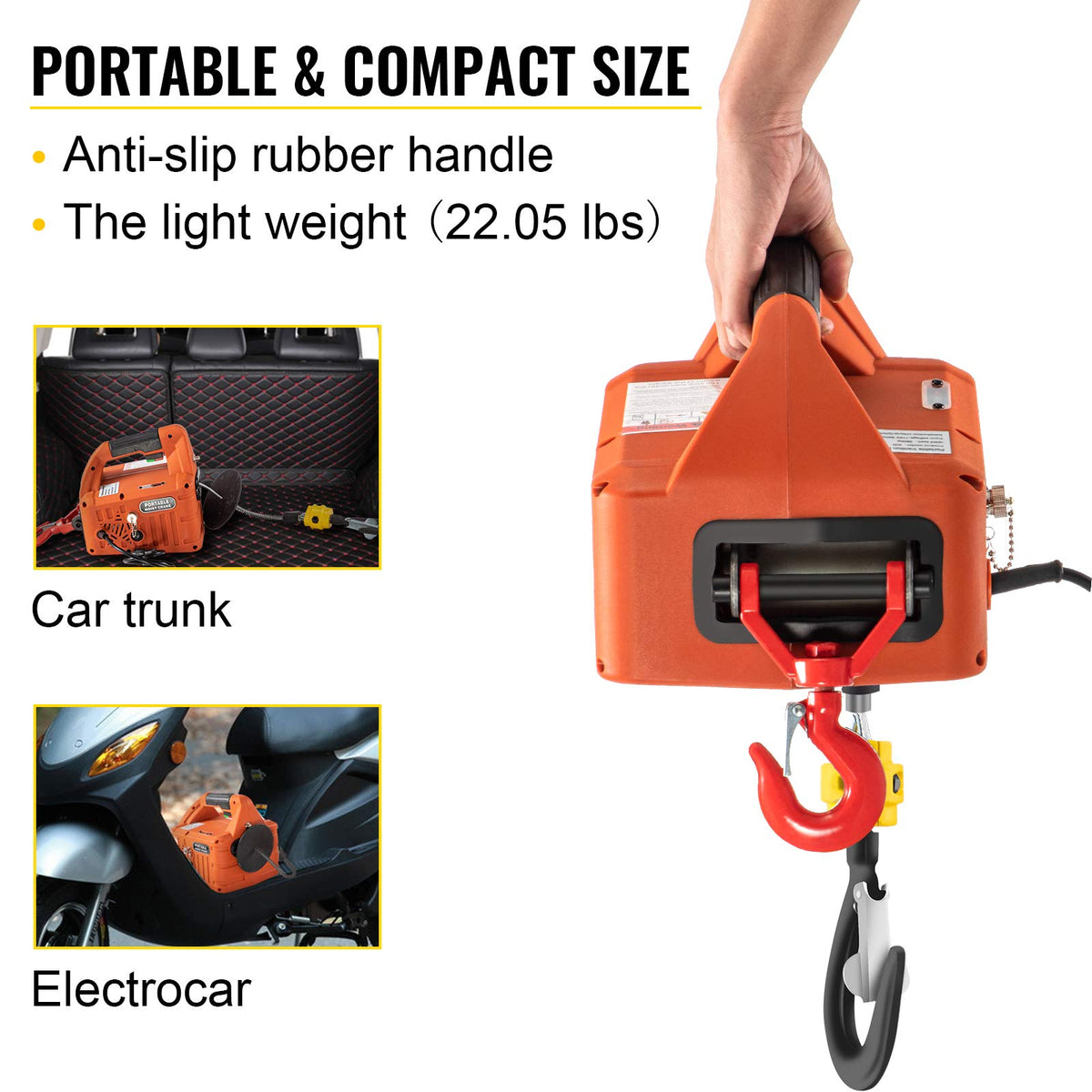 1500W Portable Electric Hoist Winch J548274