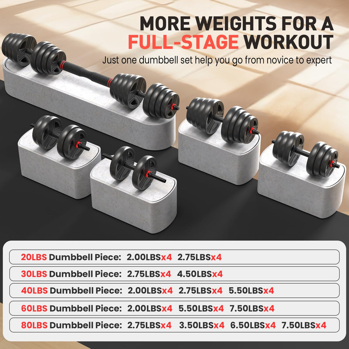 Adjustable Dumbbells Set with Connector G972886