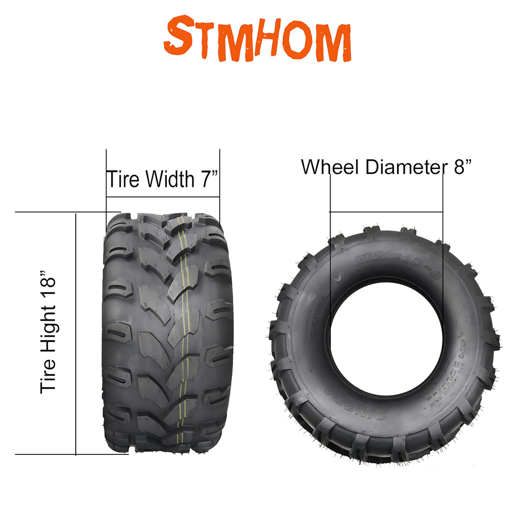 Set of 2 18X7X8 Tubeless ATV/UTV Tires 4 PR H853247
