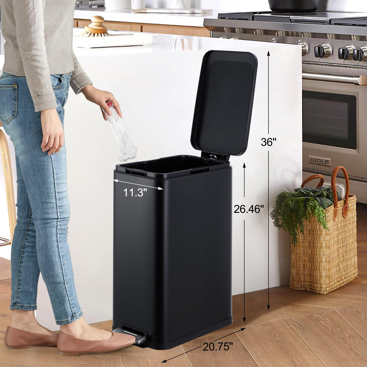 13.2 gal Stainless Steel Trash Can A30324