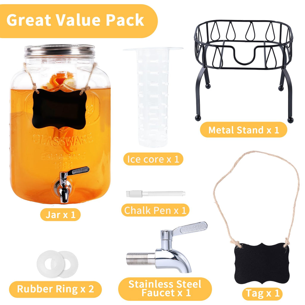2 Gallon Glass Beverage Dispenser Jar K520