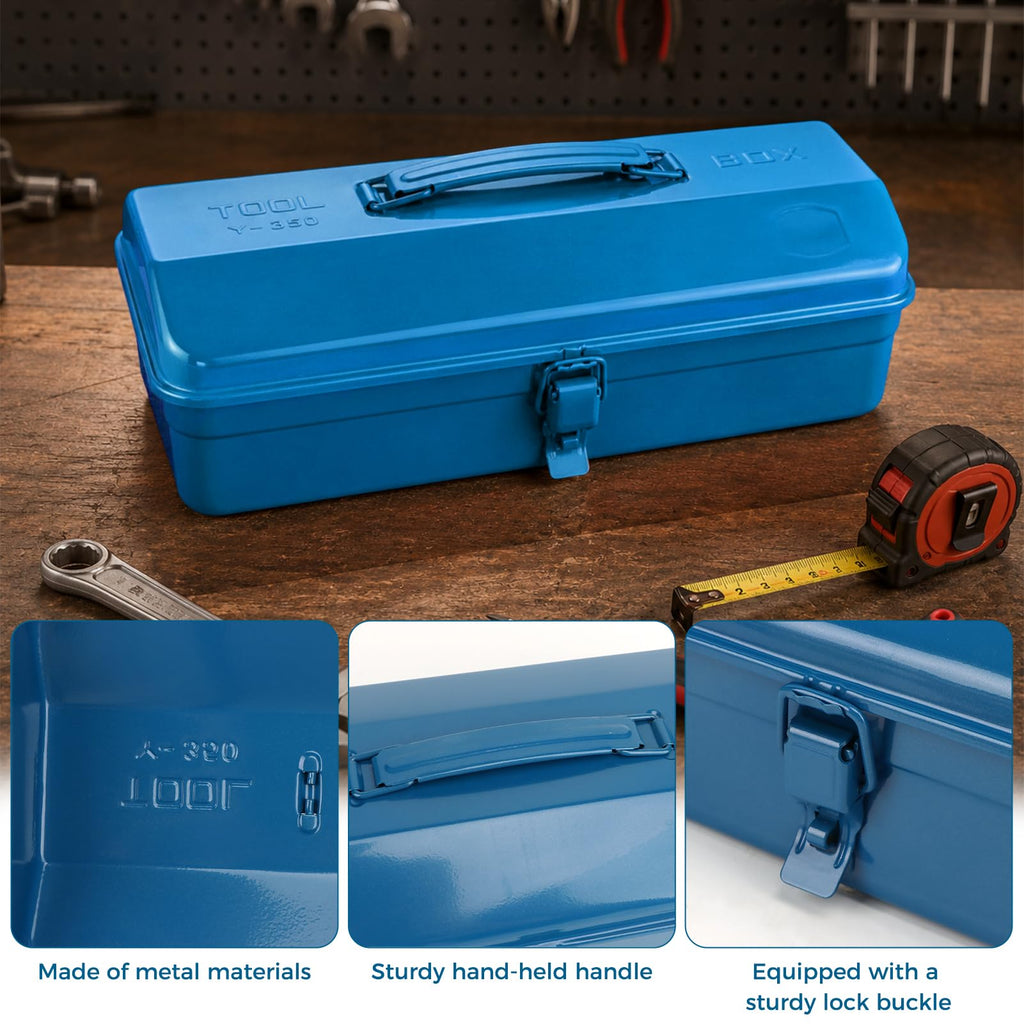 14.6" Metal Tool Box with Lock D974