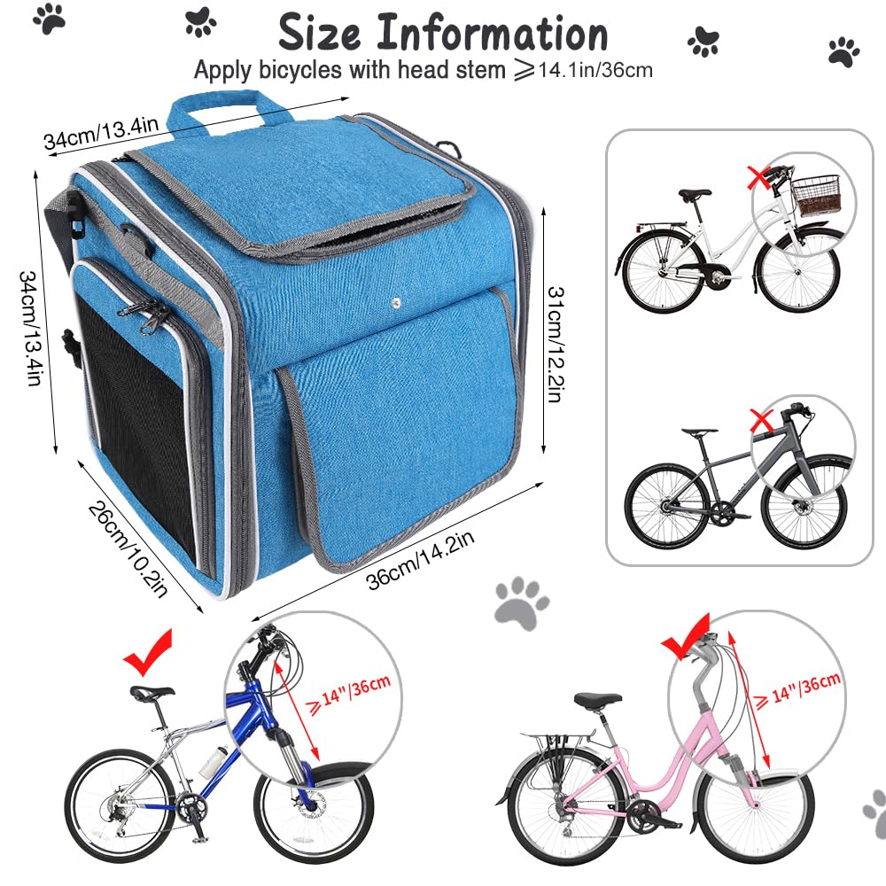 Expandable Foldable Dog Bike Basket Carrier I64925
