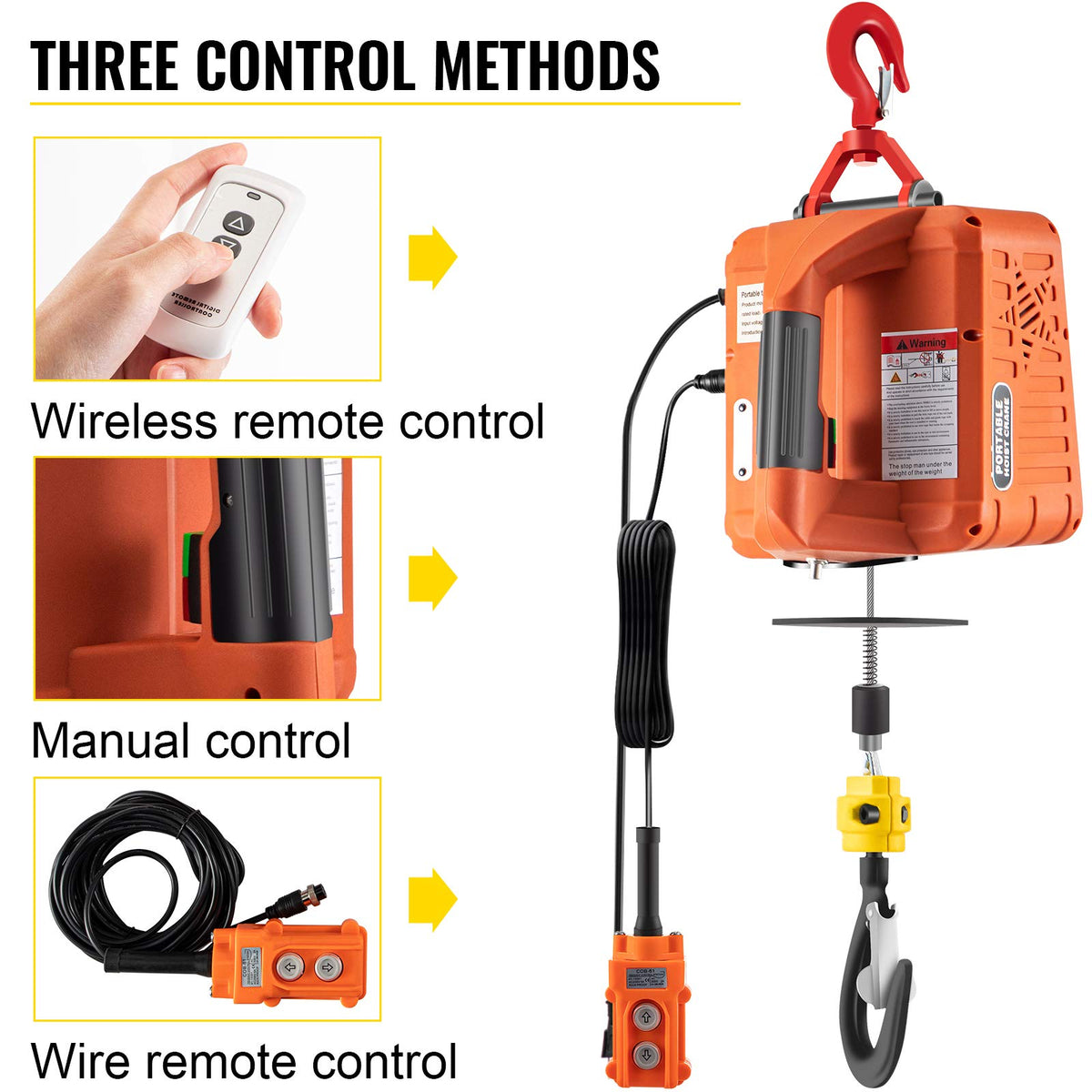 1500W Portable Electric Hoist Winch J548274
