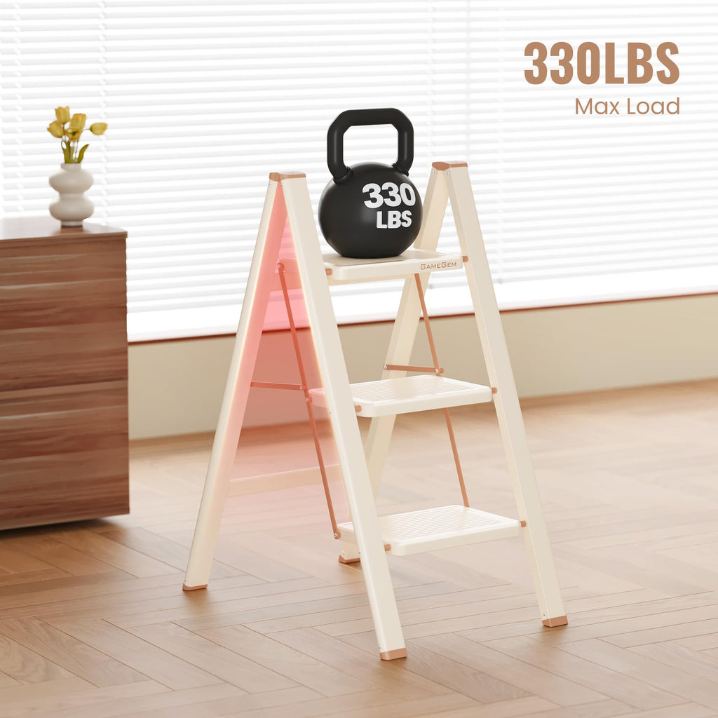 3 Step Folding Ladder with Anti Slip Pedal U742