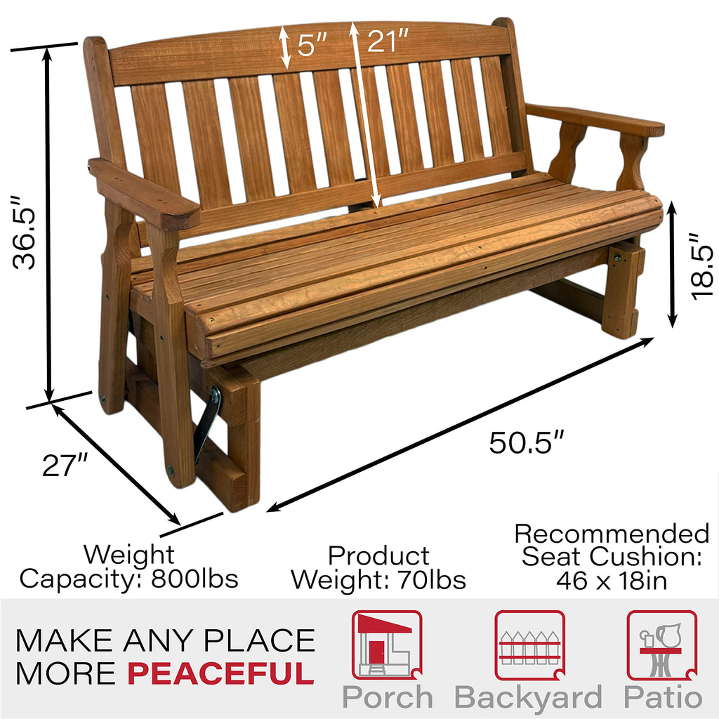 Heavy Duty Pressure Treated Porch Glider E1723