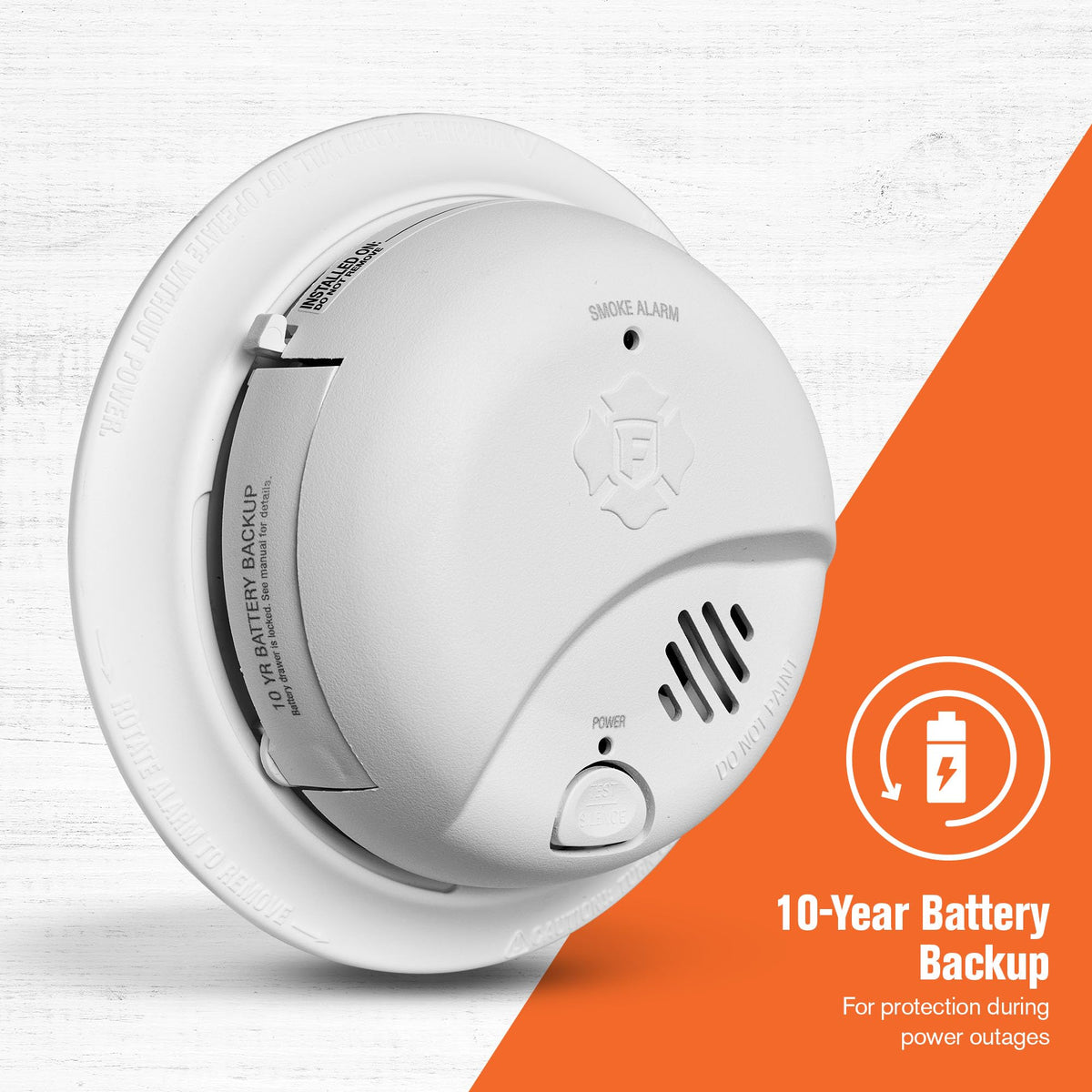 Hardwire Smoke Alarm with 10-Year Battery Backup I18463