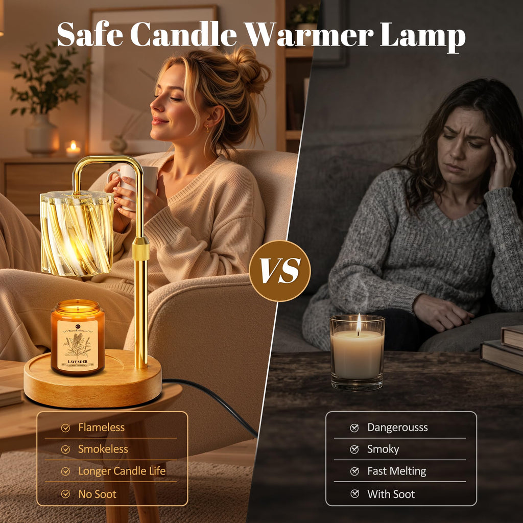 Candle Warmer Lamp Set with Scented Jar Candle & Timer N8117