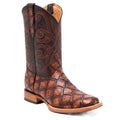 Leather Pirarucu Fish Print Western Boots J456