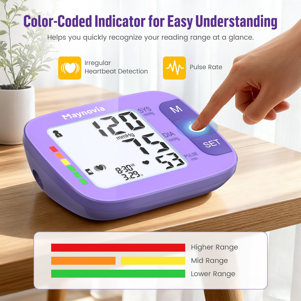 Upper Arm Blood Pressure Monitor 8.6-16.5 in Cuff Purple N420766