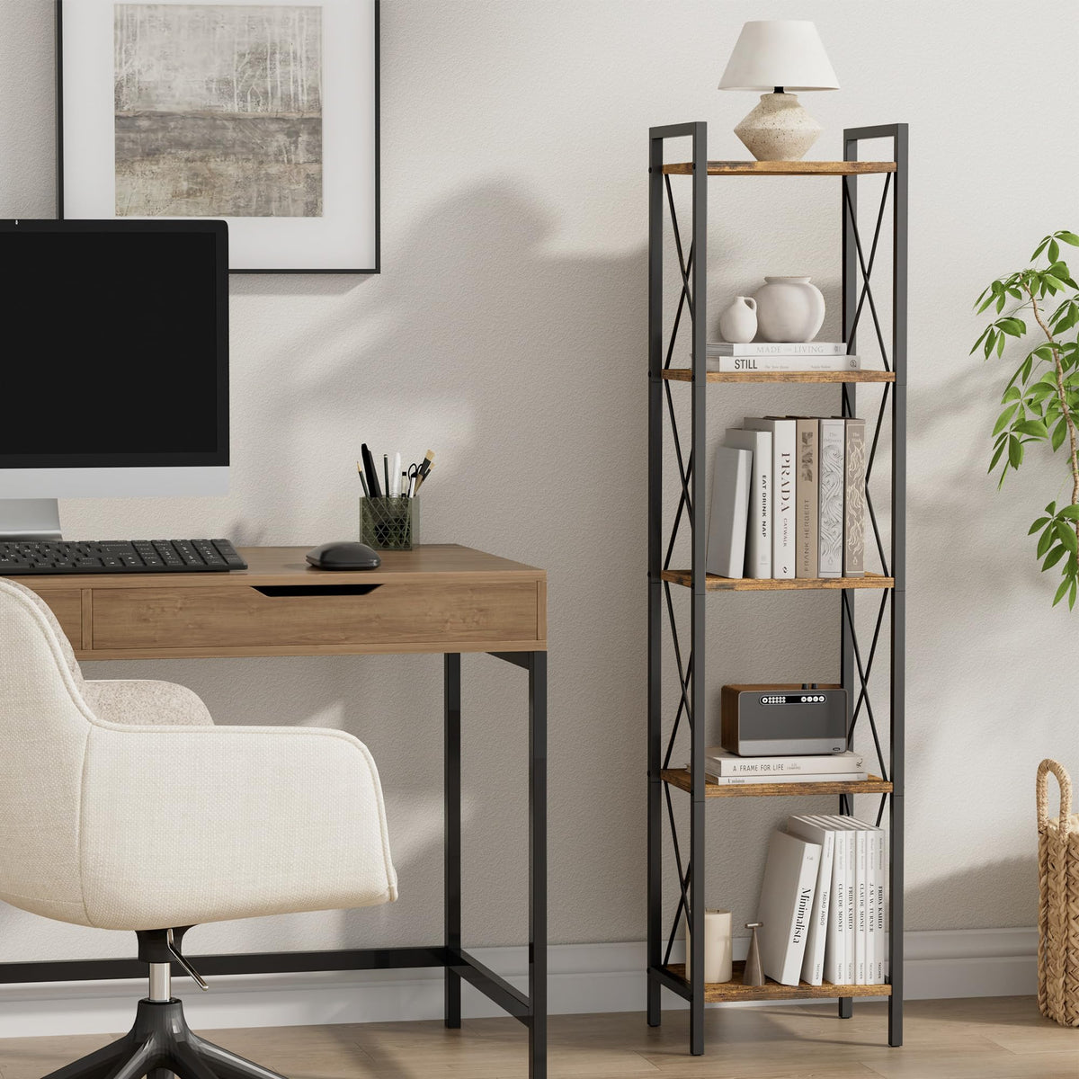5 Tier Metal Bookshelf E972135