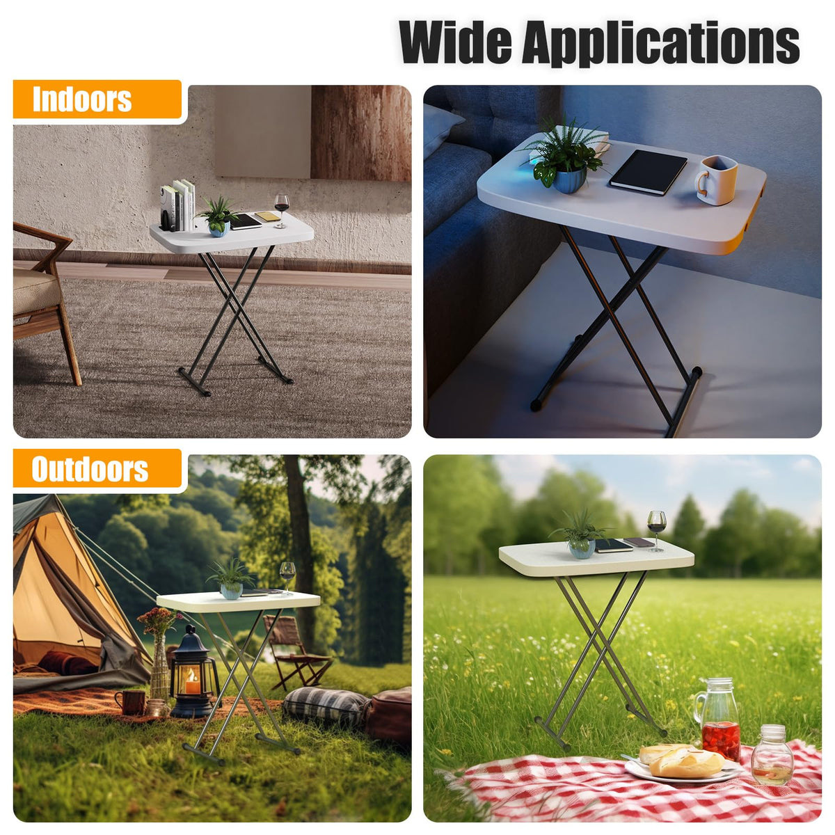 White 30" Folding Table M461