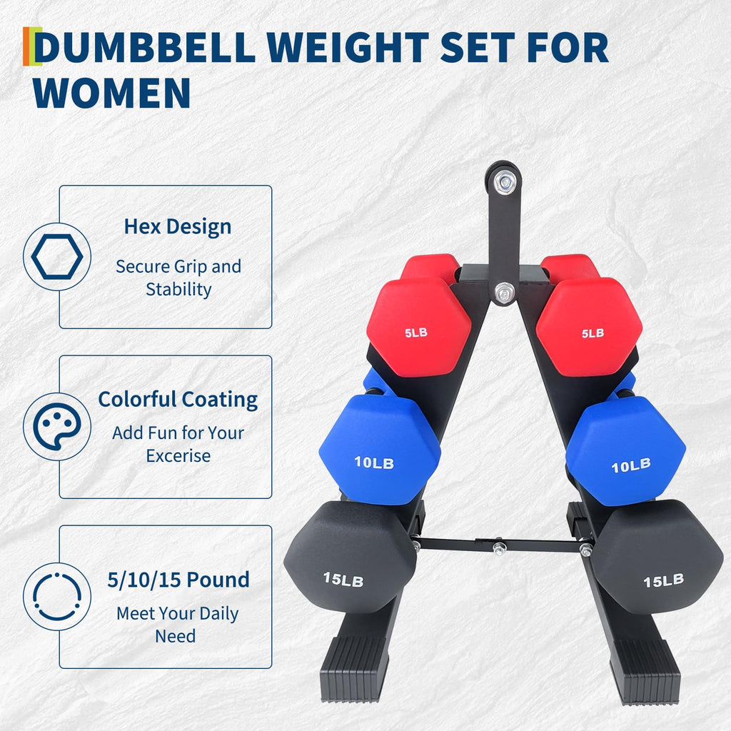 PVC Coated Hexagon Dumbbells Set S207312