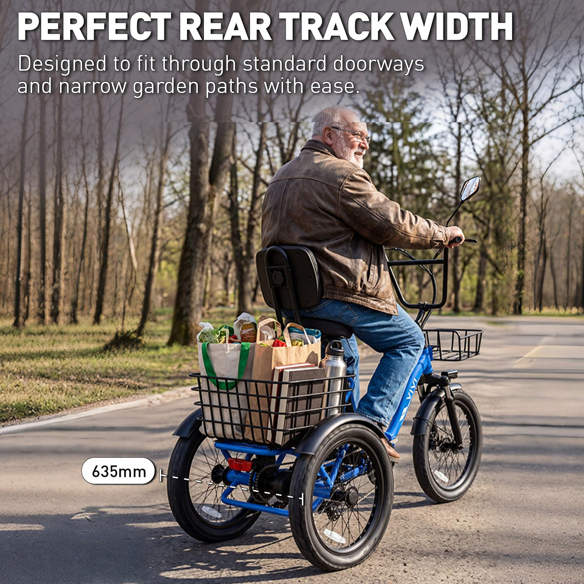 Electric Tricycle for Adults with 2 Basket Y645587
