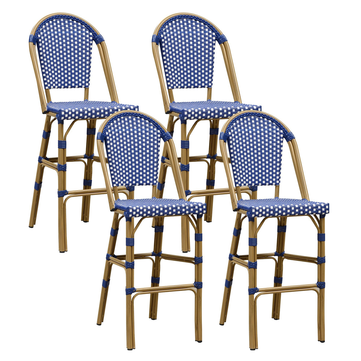 Set of 4 30" Rattan Bar Stools F436881