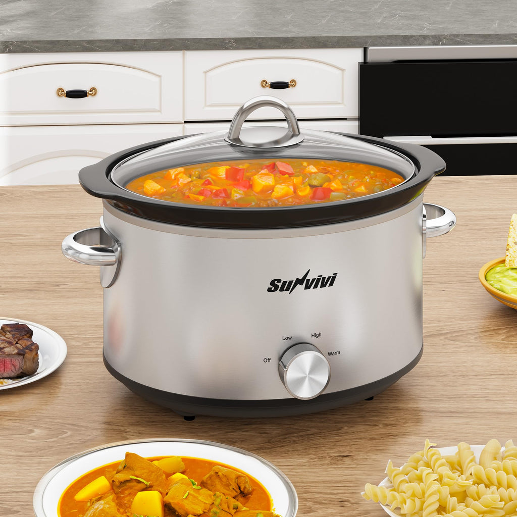 Small 4QT Slow Cooker with Ceramic Pot O486