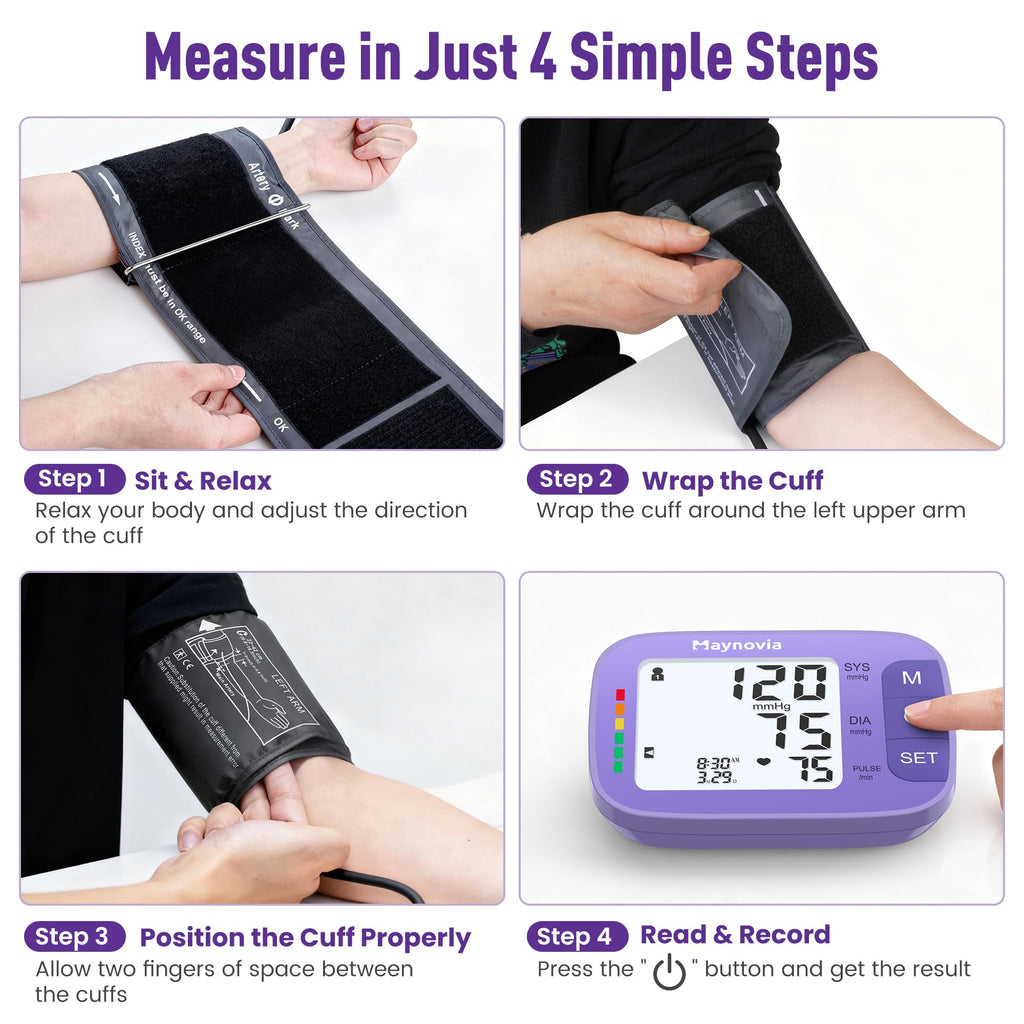 Upper Arm Blood Pressure Monitor 8.6-16.5 in Cuff Purple N420766