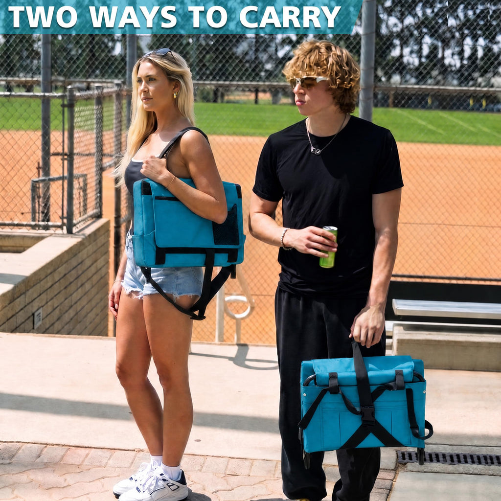 2 Pack Bleacher Seat with Back Support, Shoulder Strap & Cup Holder K70766
