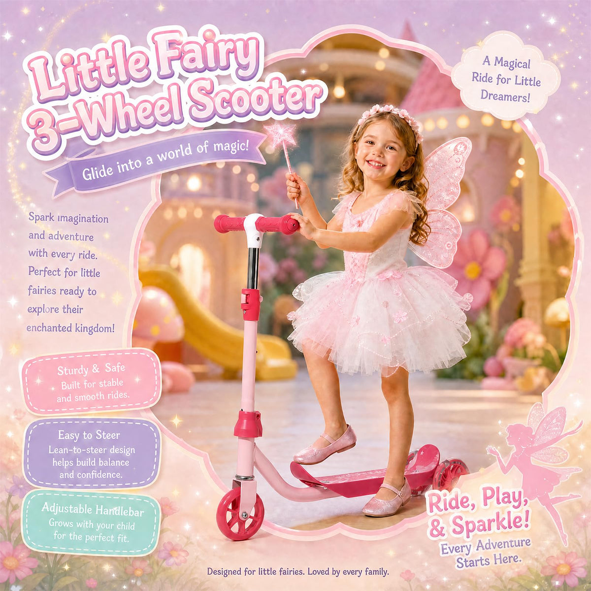 3 Wheel Kids Scooter with LED Light-Up Wheels E75380