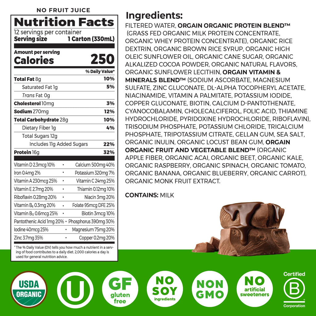 Organic Creamy Chocolate Fudge Shake 12 Pack H7092