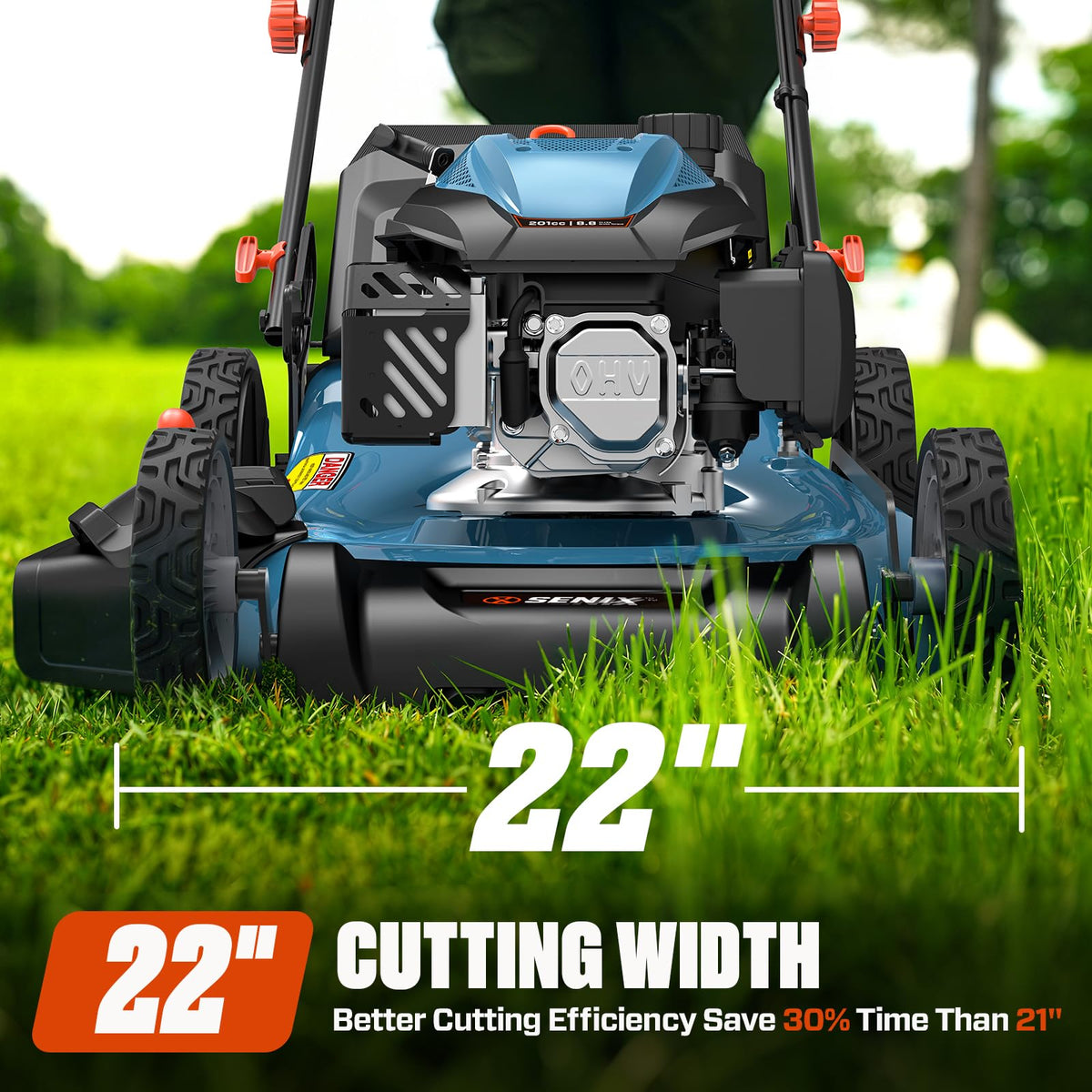 22" 3-in-1 Self Propelled Gas Lawn Mower Z51782