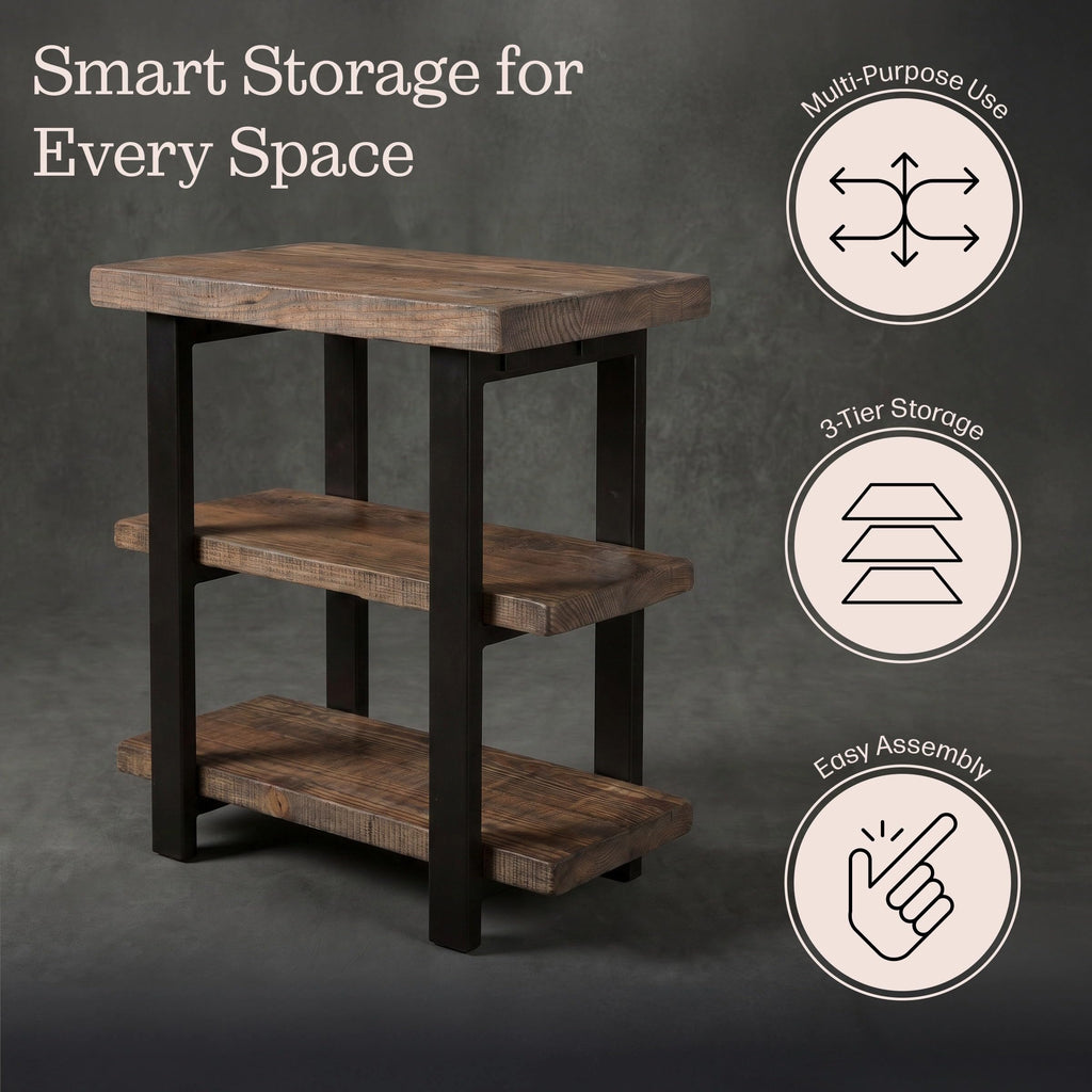 Solid Wood 3-Tier End Table E1622