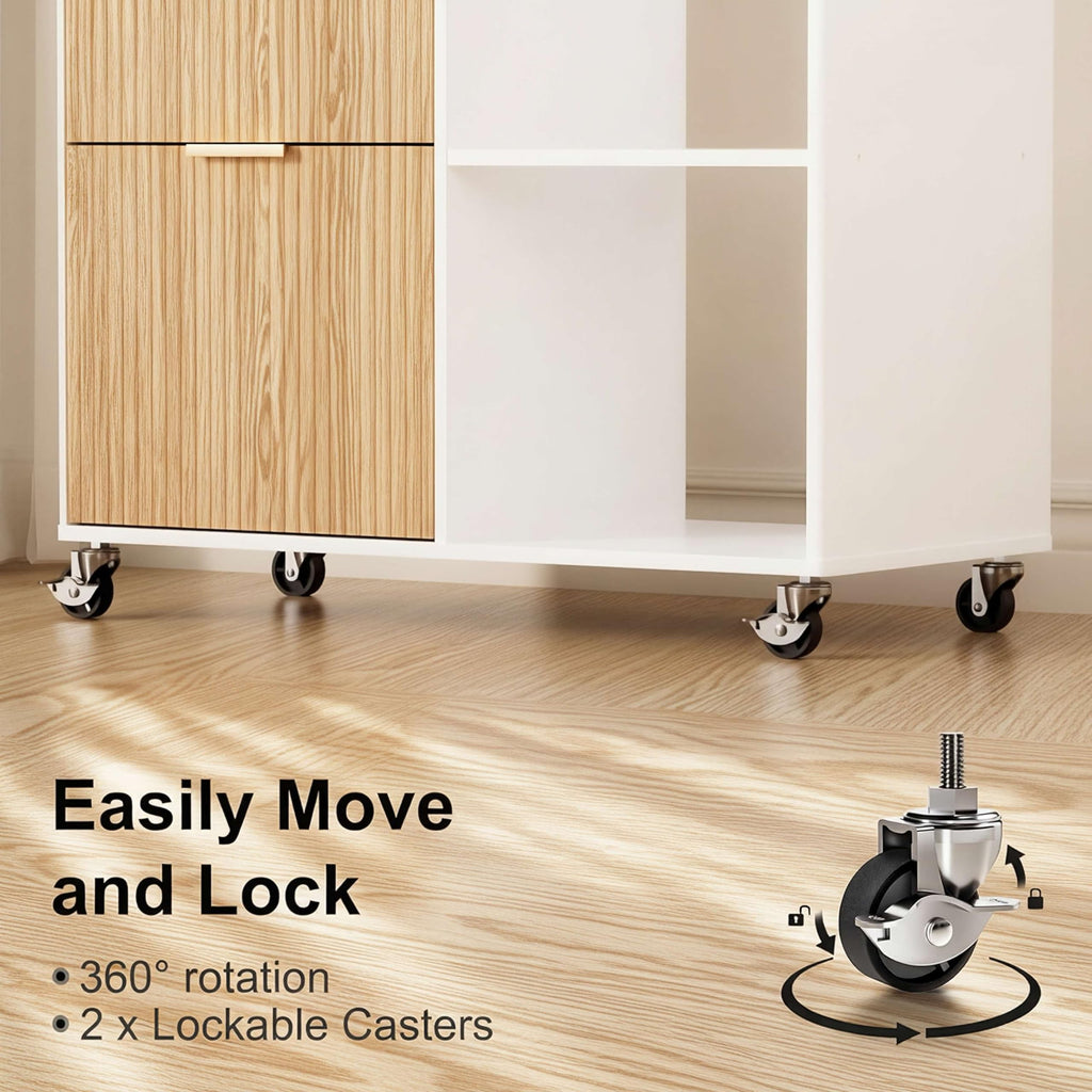 3 Drawer Fluted Mobile Filing Cabinet with Lock T4563