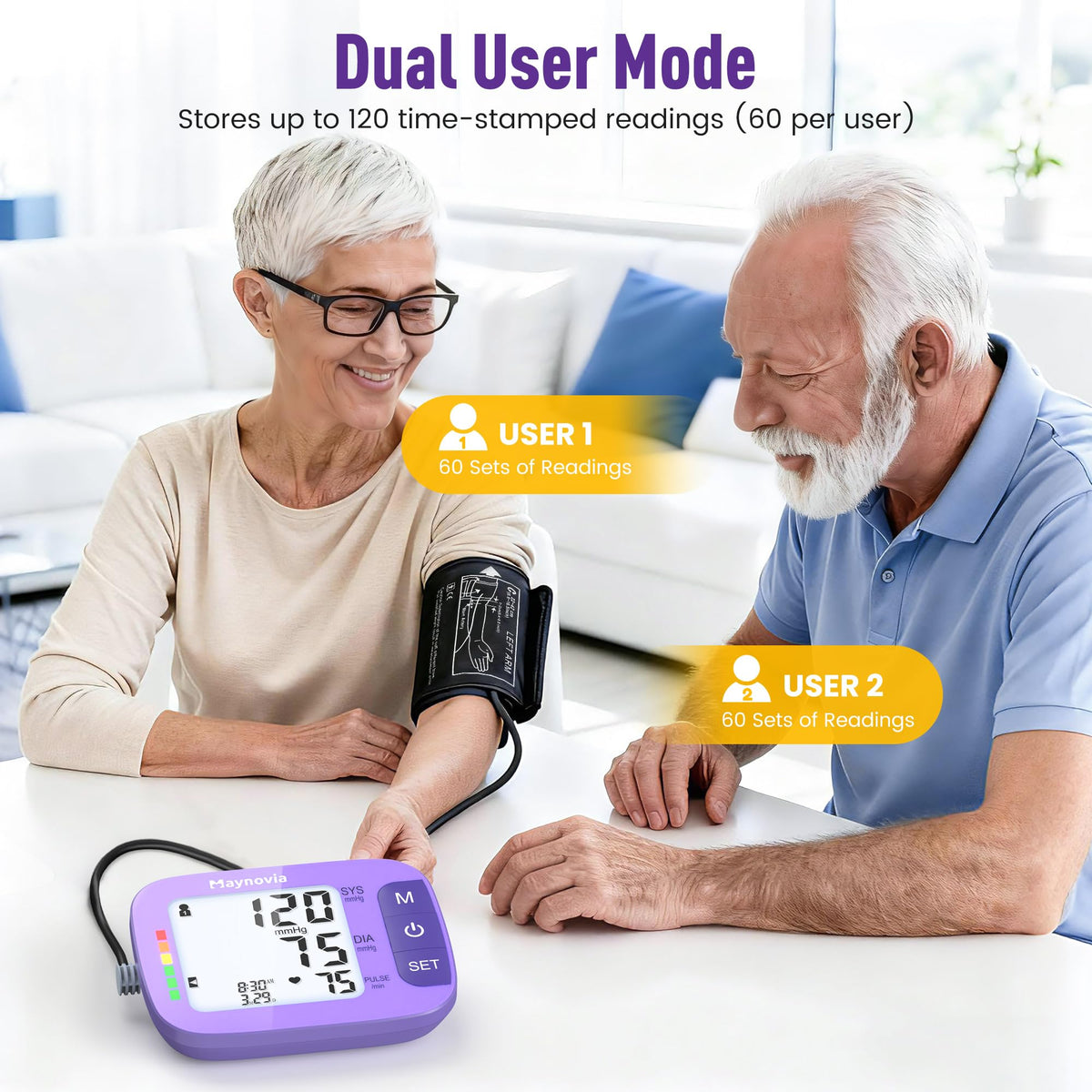 Upper Arm Blood Pressure Monitor 8.6-16.5 in Cuff Purple N420766