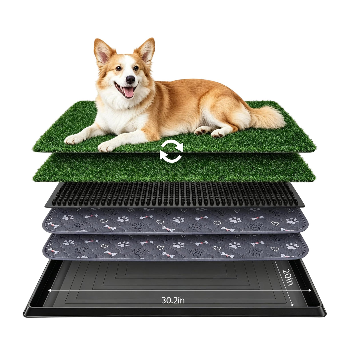Dog Grass Pad with Tray 30"x20" O460249