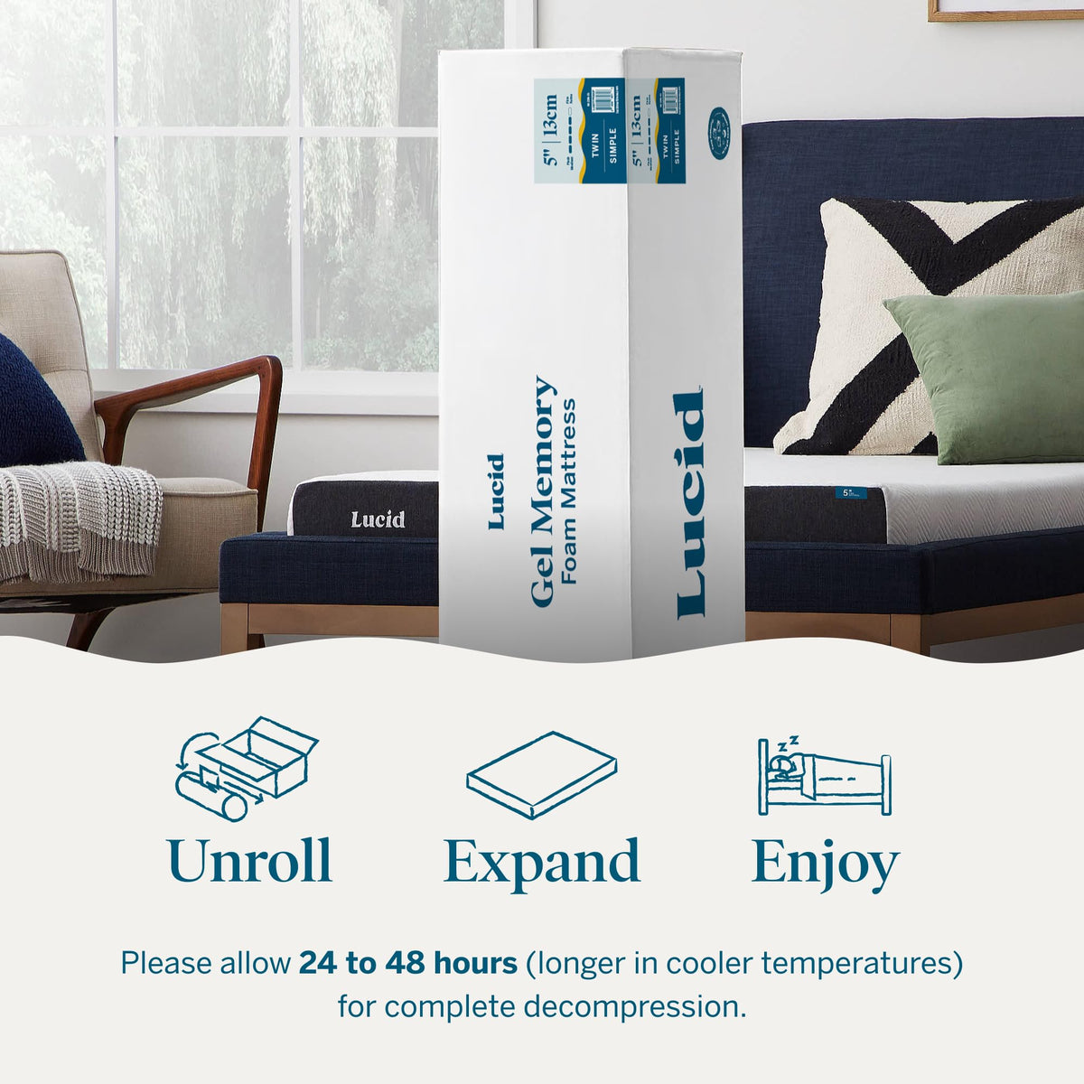5" Firm Gel Memory Foam Mattress Twin Size B1595