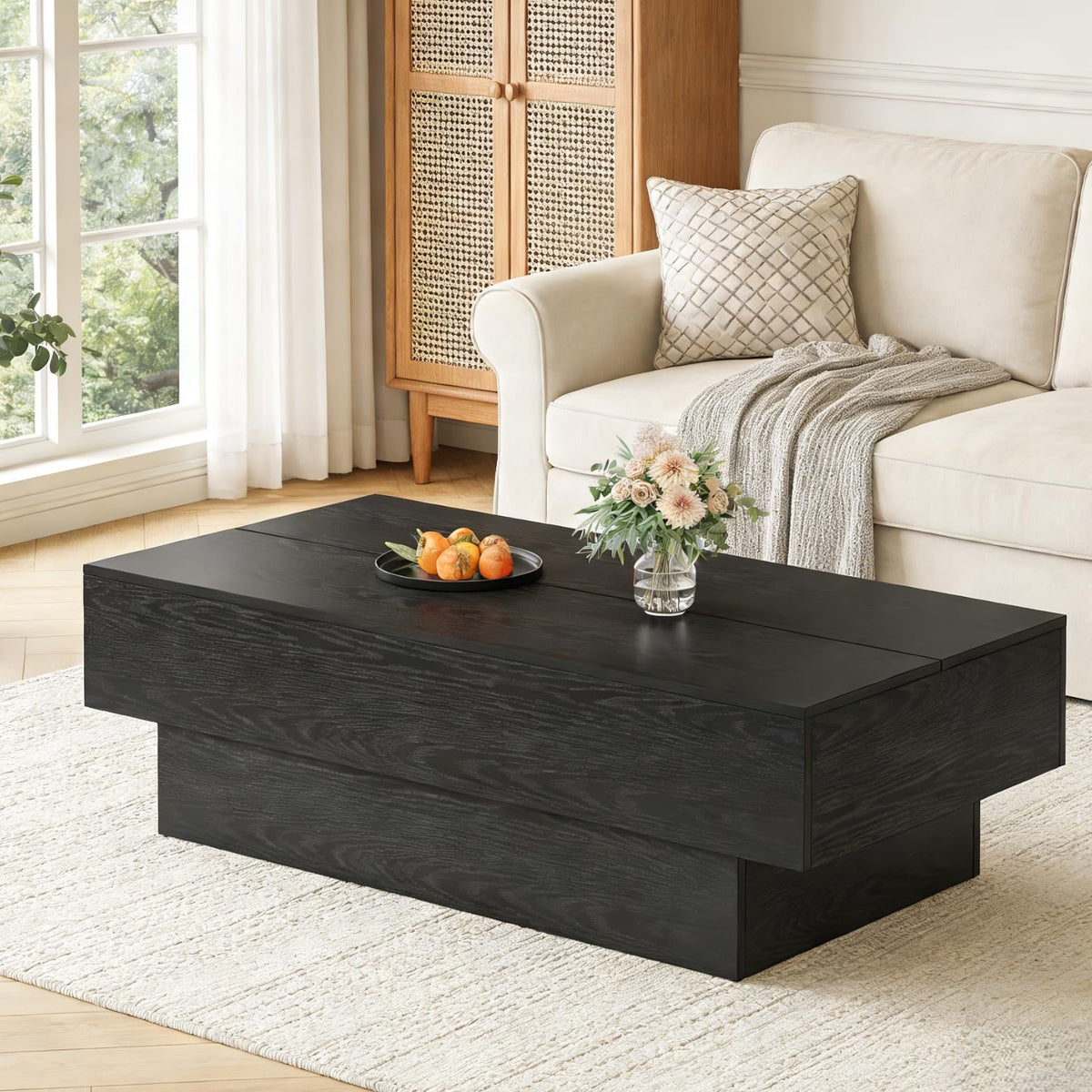 Black Rectangle Coffee Table Y80647