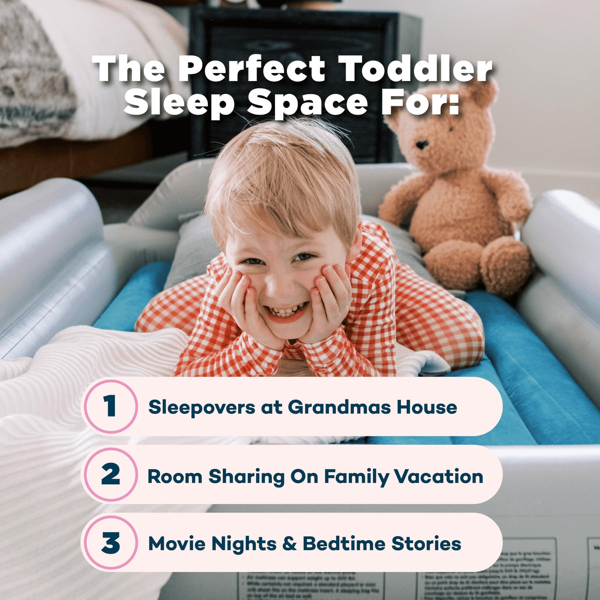 Inflatable Toddler Travel Bed with Safety Bumpers T80463