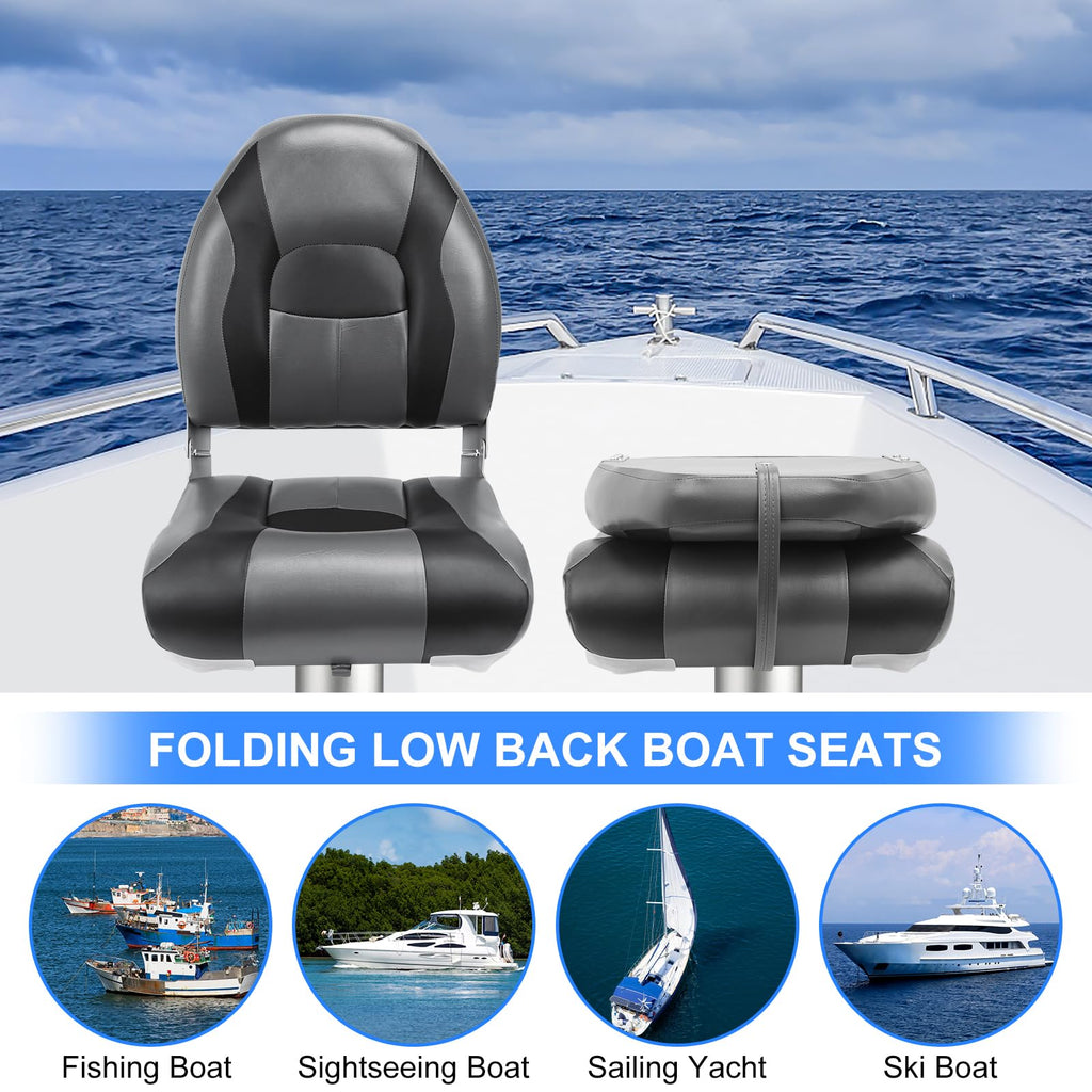 High Back Folding Waterproof Boat Seats 2 Pack Z989