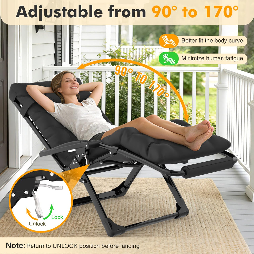 Oversized Zero Gravity Chair XL Black L711924