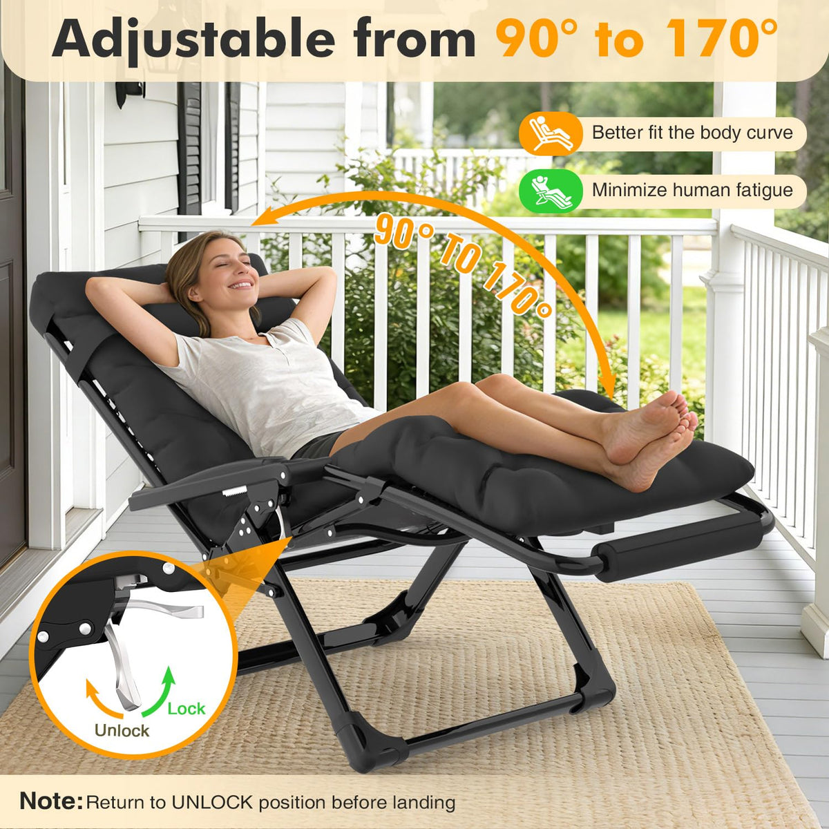 Oversized Zero Gravity Chair XL Black L711924