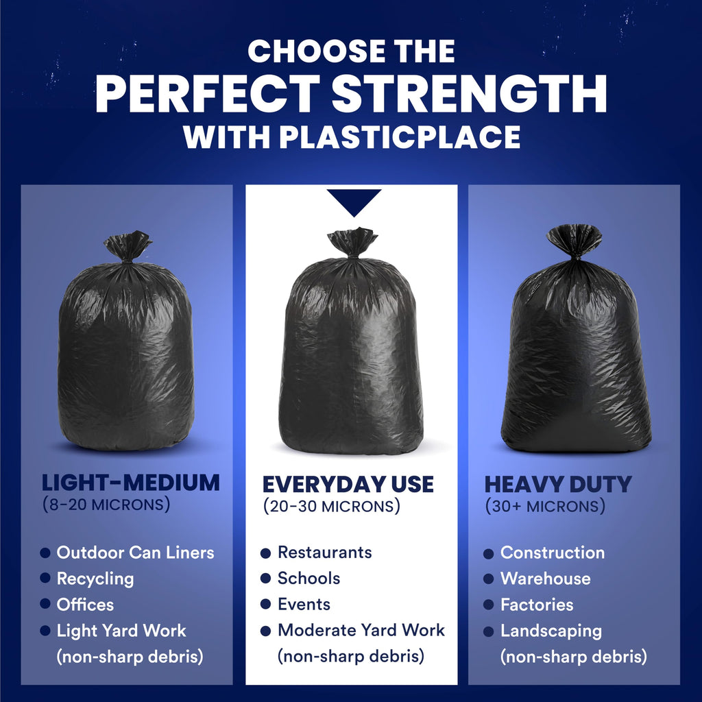 55-60 Gallon Heavy Duty Black Trash Bags, 100 Count F7542