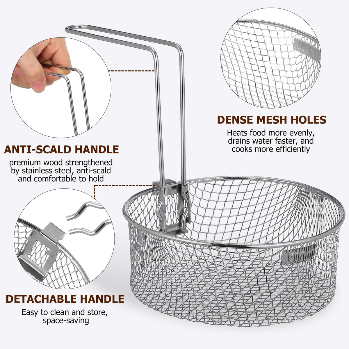 Deep Fryer Basket with Handle Y395