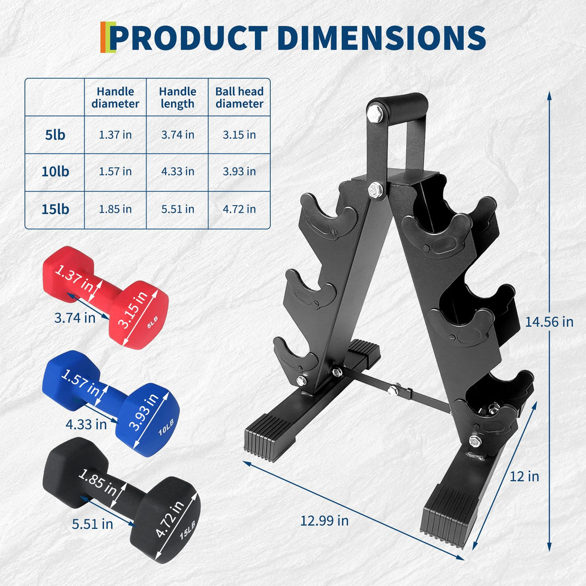 PVC Coated Hexagon Dumbbells Set S207312