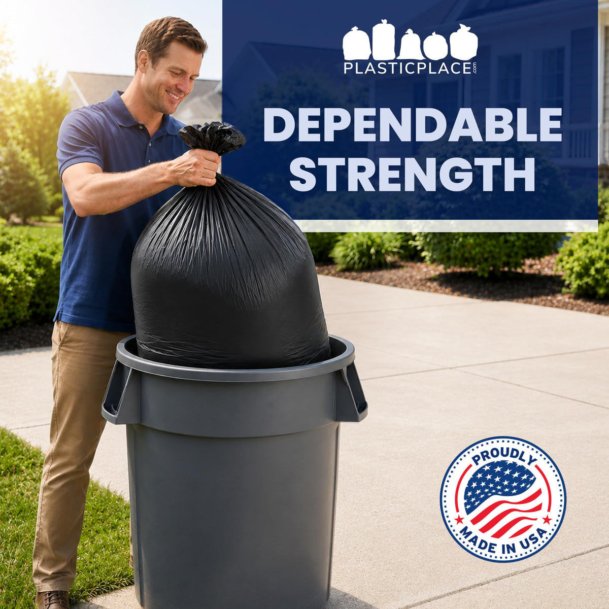 55-60 Gallon Heavy Duty Black Trash Bags, 100 Count F7542