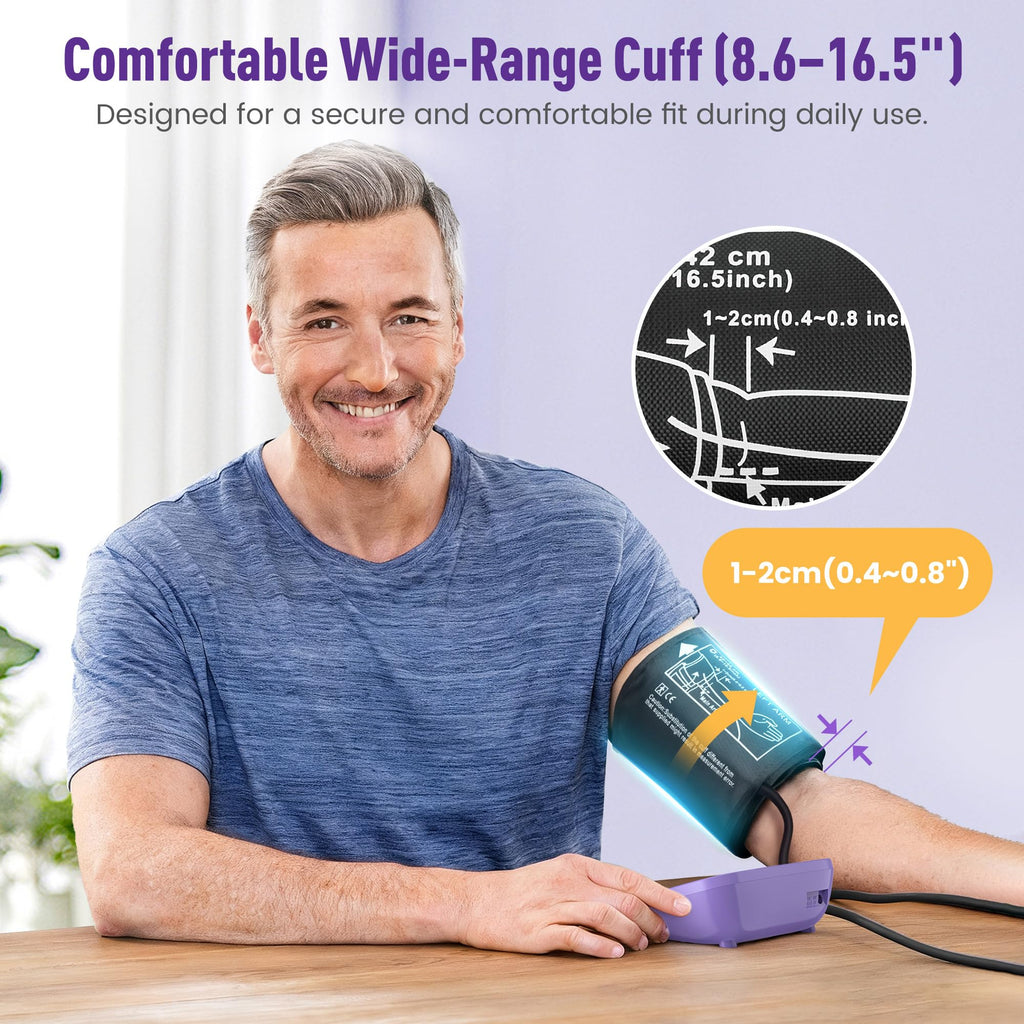 Upper Arm Blood Pressure Monitor 8.6-16.5 in Cuff Purple N420766