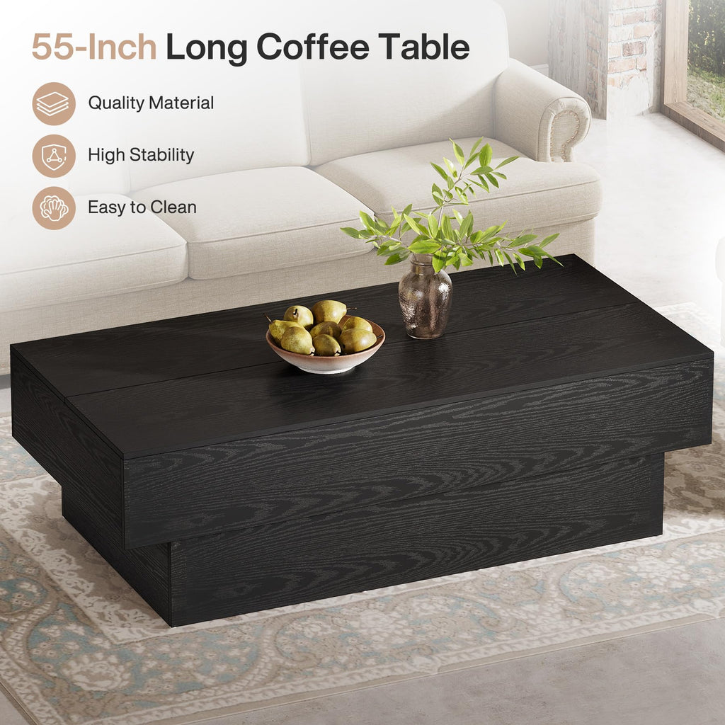 Black Rectangle Coffee Table Y80647