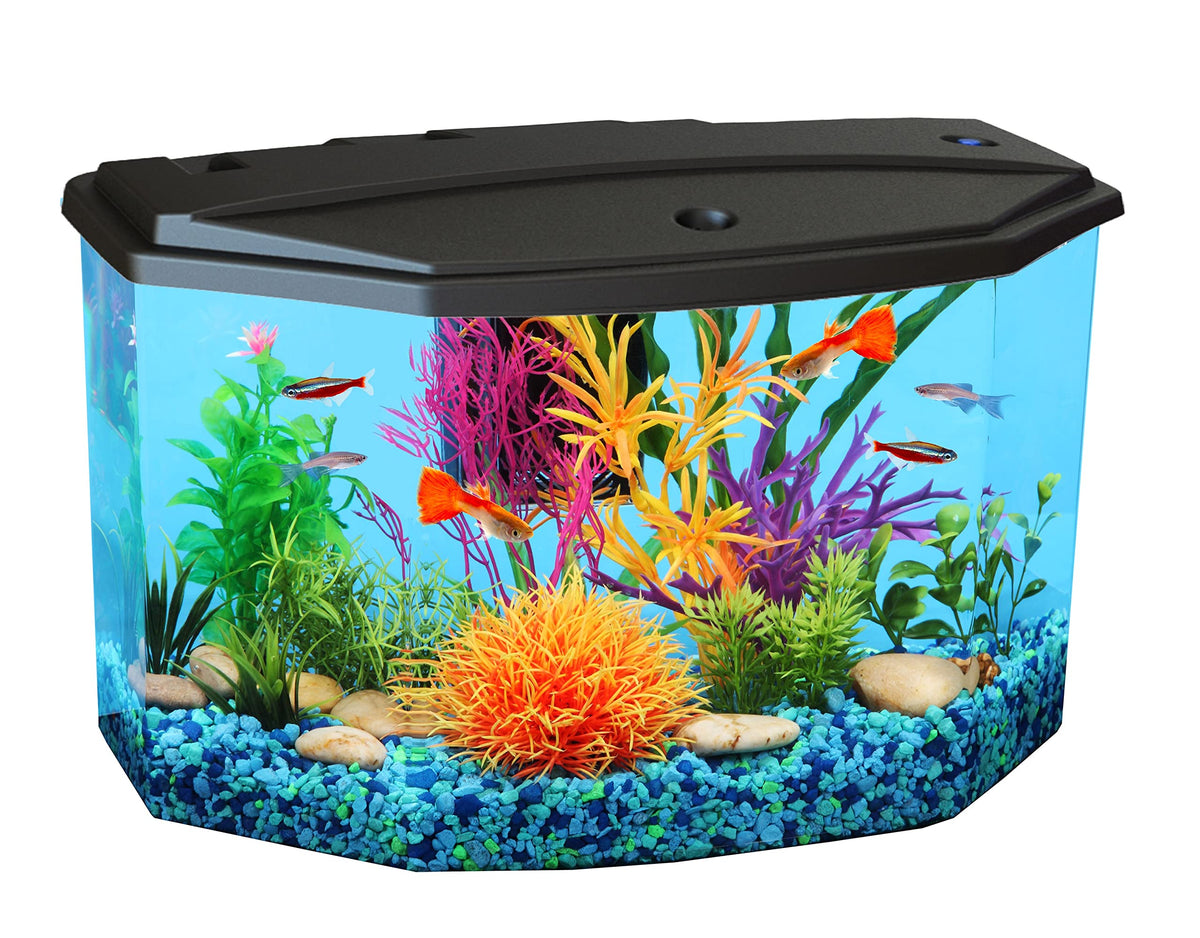 3-Gallon Plastic Aquarium Starter Kit with LED Lighting and Filtration U252