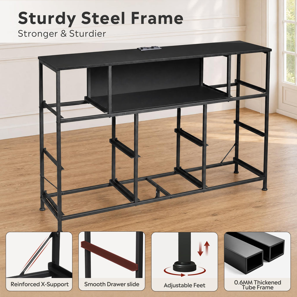 Black 8 Drawer TV Stand G19048
