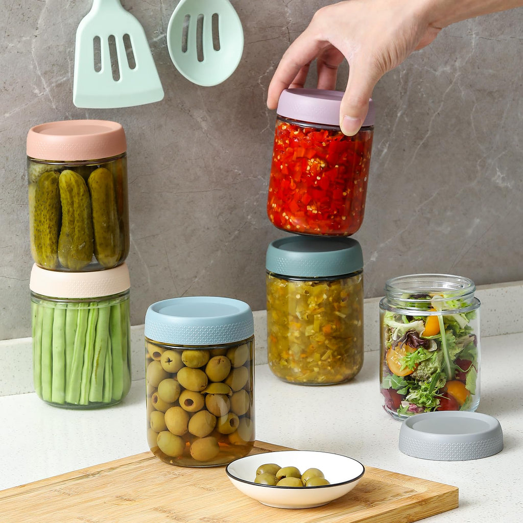 16oz Glass Jars with Airtight Lids R282